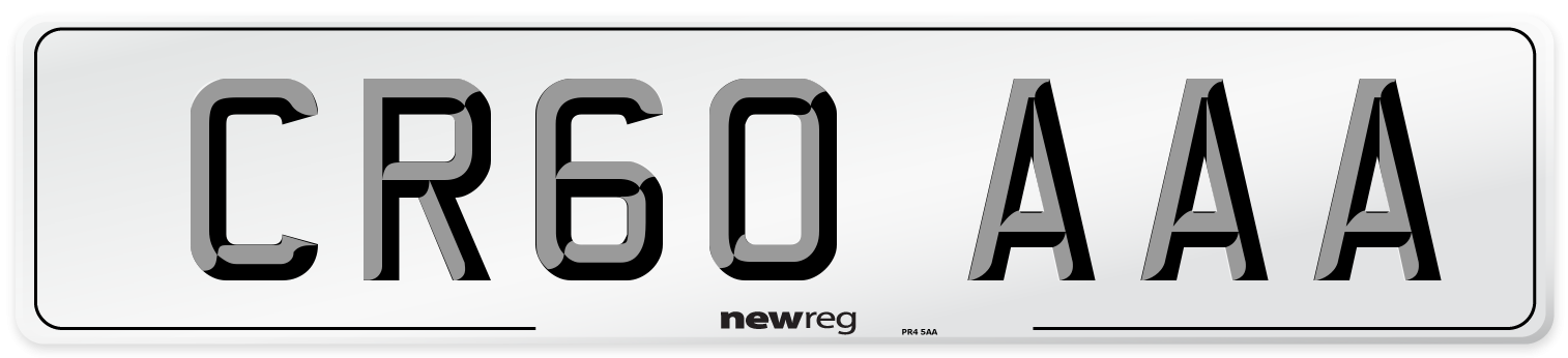 CR60 AAA Number Plate from New Reg